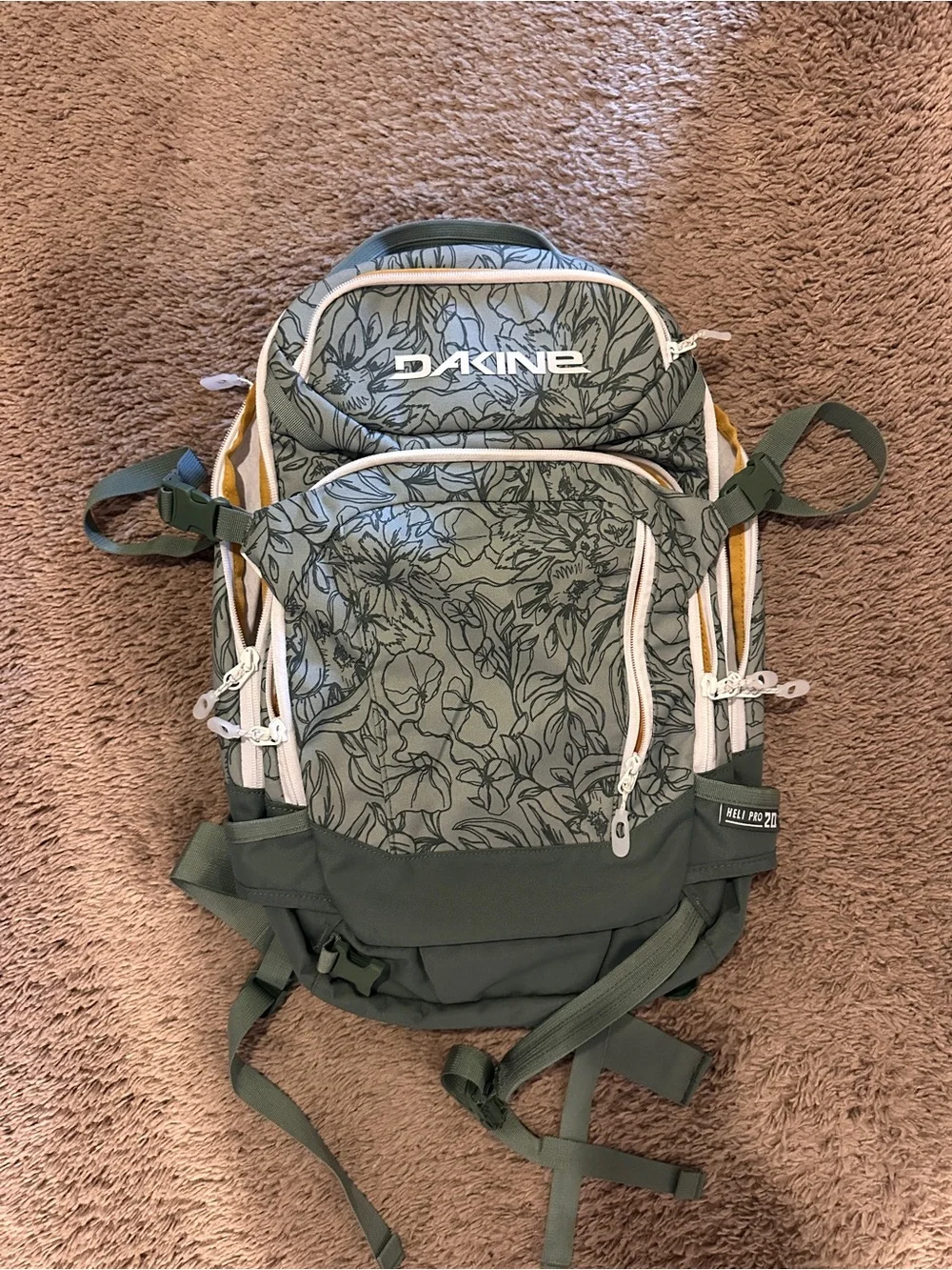 Dakine Floral Print Backpack in Sage teal color